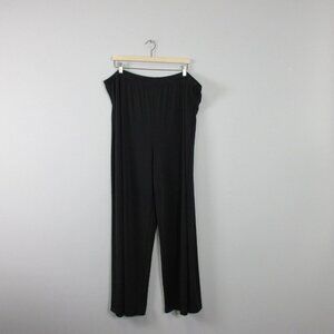 Bob Mackie Wearable Art Wide Leg Trousers Women's 3X Black Pants NEW Pull On 526
